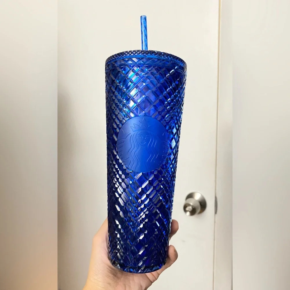 New Starbucks 2022 Holiday Blue Jeweled Venti Cup 24oz